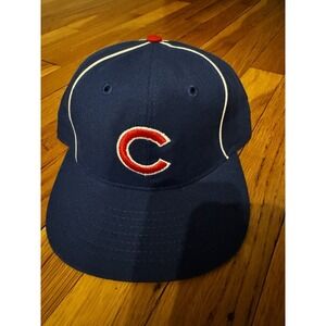 Vintage Chicago Cubs Blue Roman‎ Pro Hat Wool 7 3/8 White Piping USA Made